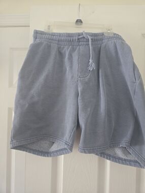 Men's Blue Drawstring Fleece Shorts